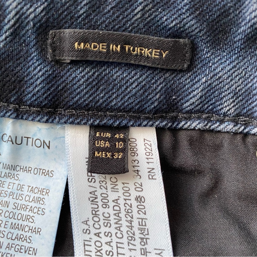 Massimo Dutti blue jeans seamed straight leg denim baggy 5040/711 EUR 42 USA 10 - Picture 9 of 16